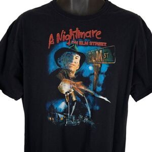 Nightmare On Elm Street T Shirt Mens Size XL Black Freddy Krueger Horror Movie